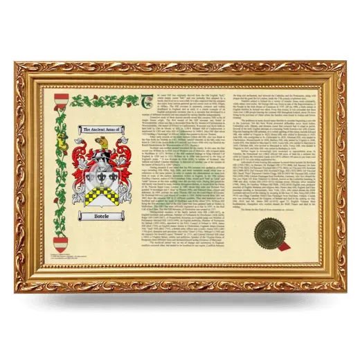 Botele Armorial Landscape Framed - Gold