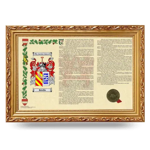 Botello Armorial Landscape Framed - Gold