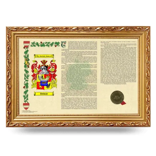 Botmar Armorial Landscape Framed - Gold