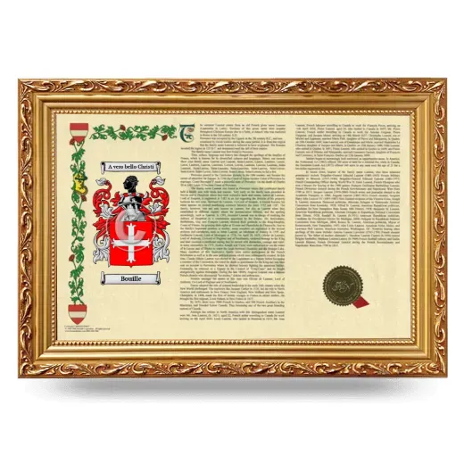 Bouille Armorial Landscape Framed - Gold
