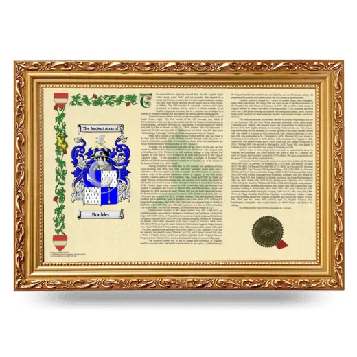Boulder Armorial Landscape Framed - Gold