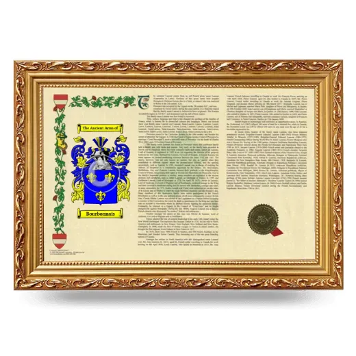 Bourbonnais Armorial Landscape Framed - Gold