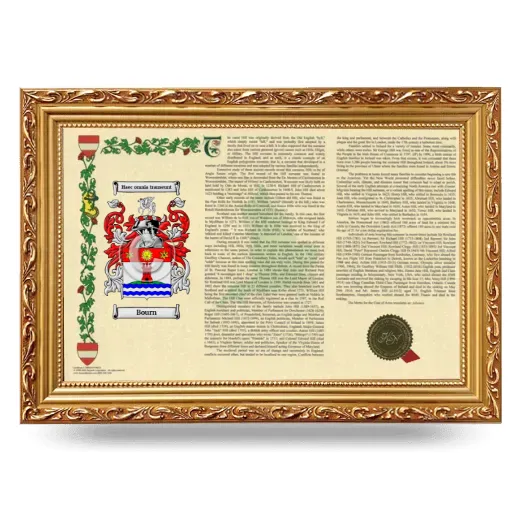 Bourn Armorial Landscape Framed - Gold