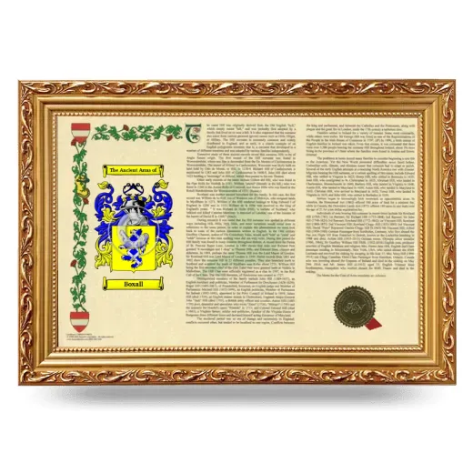 Boxall Armorial Landscape Framed - Gold