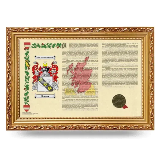 Boyson Armorial Landscape Framed - Gold