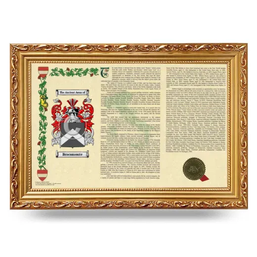Bracamonte Armorial Landscape Framed - Gold