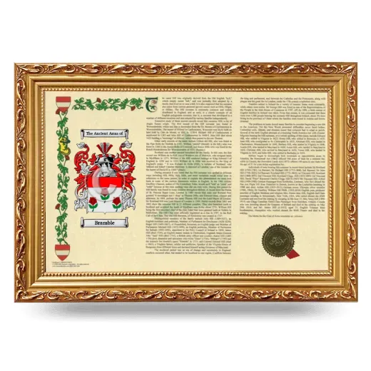 Bramble Armorial Landscape Framed - Gold