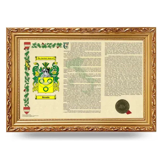Branda Armorial Landscape Framed - Gold
