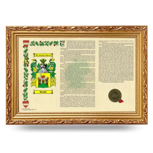 Brande Armorial Landscape Framed - Gold