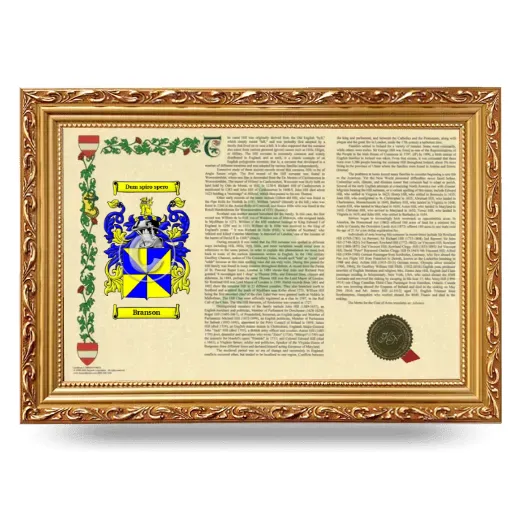 Branson Armorial Landscape Framed - Gold