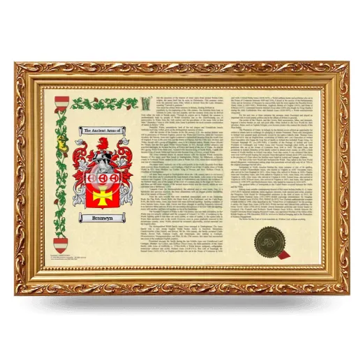Branwyn Armorial Landscape Framed - Gold