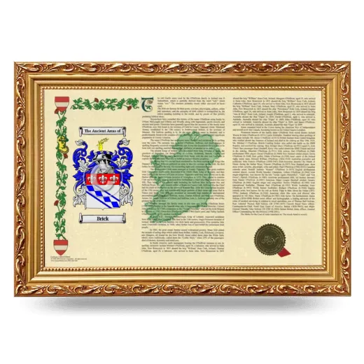 Brick Armorial Landscape Framed - Gold
