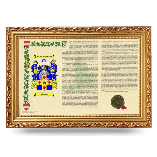 Brieent Armorial Landscape Framed - Gold