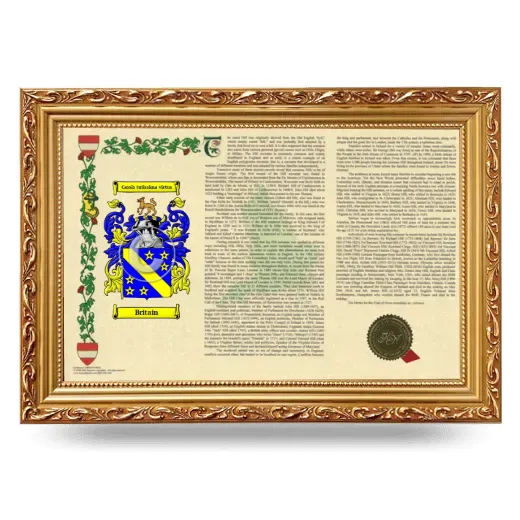 Britain Armorial Landscape Framed - Gold