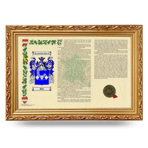Brix Armorial Landscape Framed - Gold
