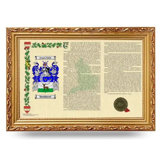 Broadmead Armorial Landscape Framed - Gold