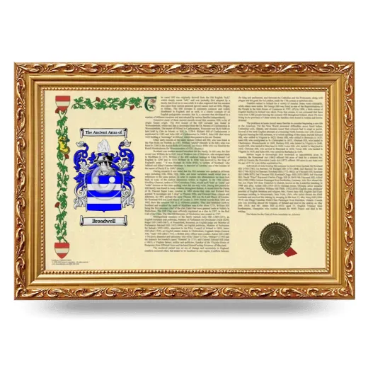 Broadwell Armorial Landscape Framed - Gold