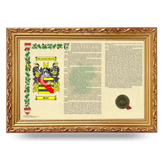 Broer Armorial Landscape Framed - Gold