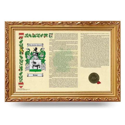 Brone Armorial Landscape Framed - Gold