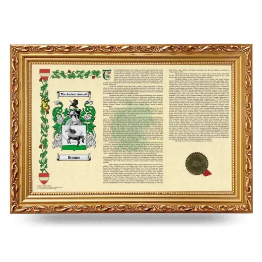 Bronne Armorial Landscape Framed - Gold