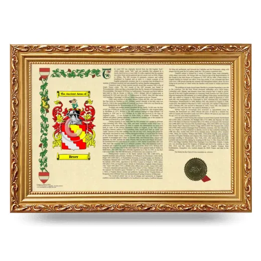 Bruer Armorial Landscape Framed - Gold