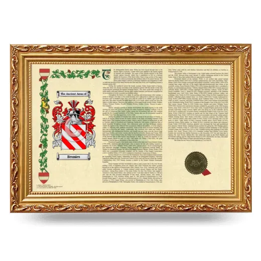 Brunies Armorial Landscape Framed - Gold