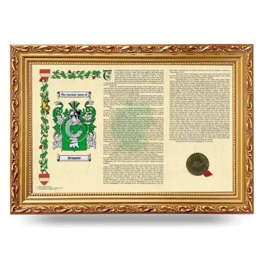Brunste Armorial Landscape Framed - Gold