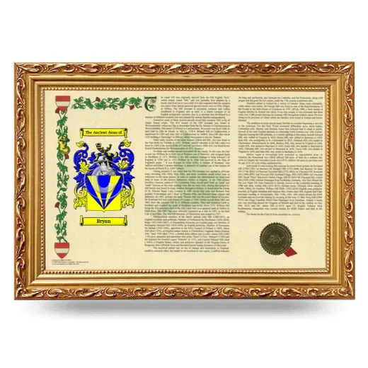 Bryan Armorial Landscape Framed - Gold