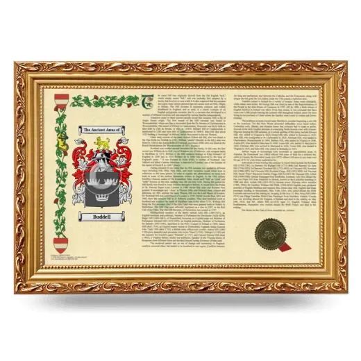 Buddell Armorial Landscape Framed - Gold