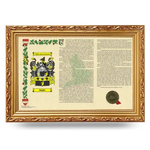 Buglar Armorial Landscape Framed - Gold