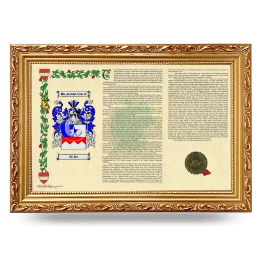 Buler Armorial Landscape Framed - Gold