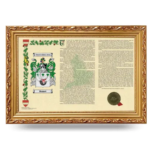 Bunnet Armorial Landscape Framed - Gold