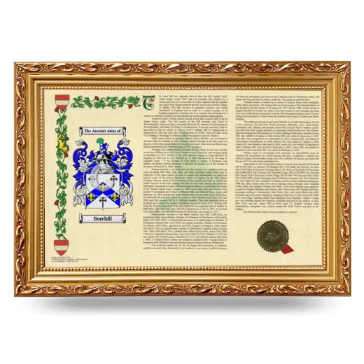 Burchill Armorial Landscape Framed - Gold