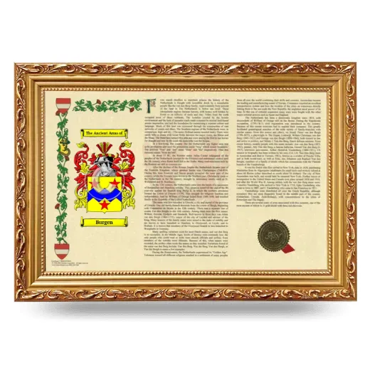 Burgen Armorial Landscape Framed - Gold