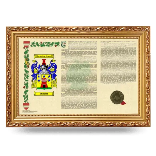 Burgher Armorial Landscape Framed - Gold
