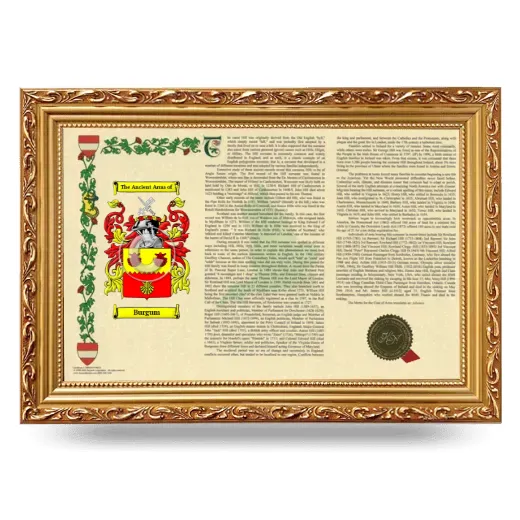 Burgum Armorial Landscape Framed - Gold