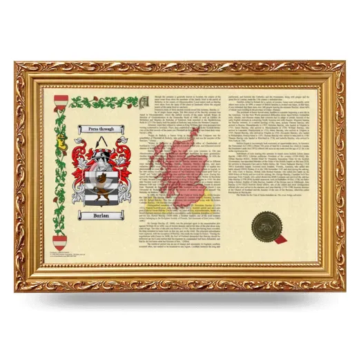 Burlan Armorial Landscape Framed - Gold