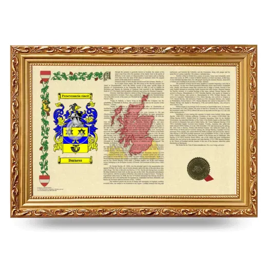 Burness Armorial Landscape Framed - Gold