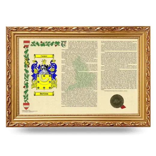 Burtram Armorial Landscape Framed - Gold