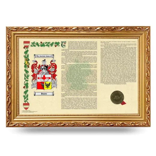 Buses Armorial Landscape Framed - Gold