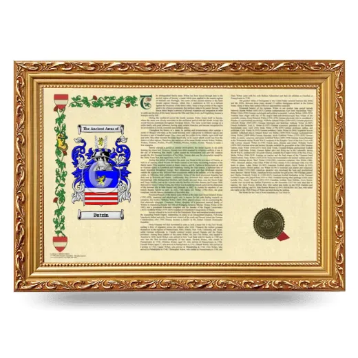 Butzin Armorial Landscape Framed - Gold
