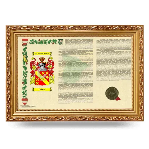 Cabeza Armorial Landscape Framed - Gold