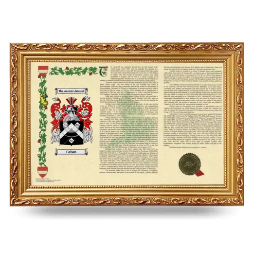 Cabon Armorial Landscape Framed - Gold