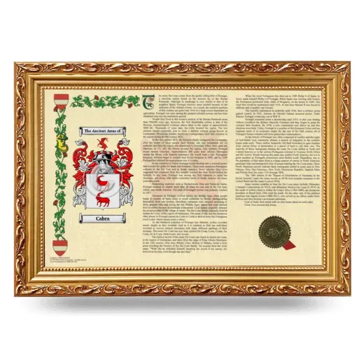 Cabra Armorial Landscape Framed - Gold