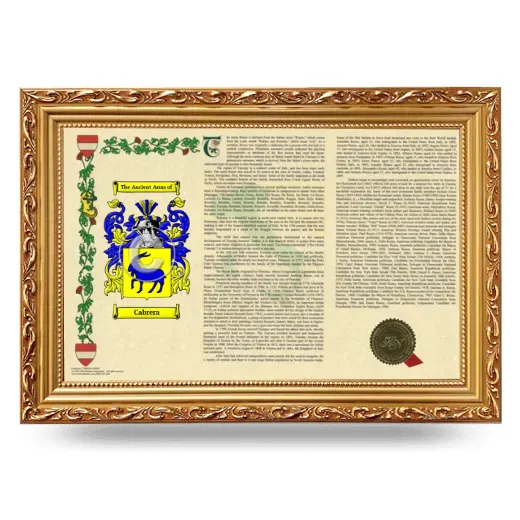 Cabrera Armorial Landscape Framed - Gold