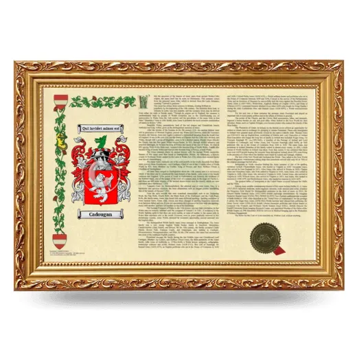 Cadougan Armorial Landscape Framed - Gold