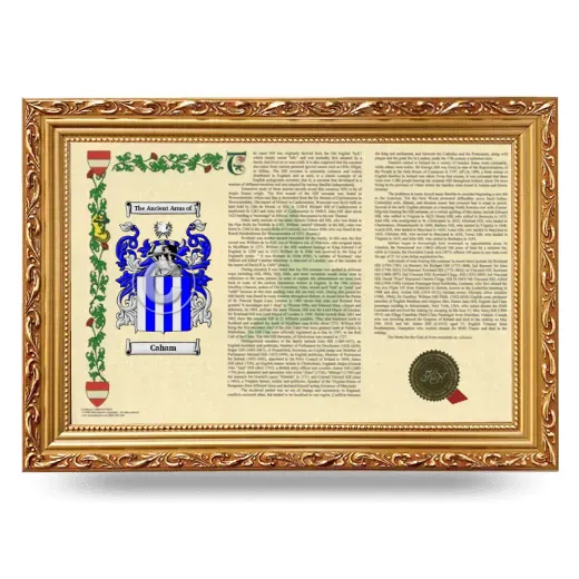 Caham Armorial Landscape Framed - Gold