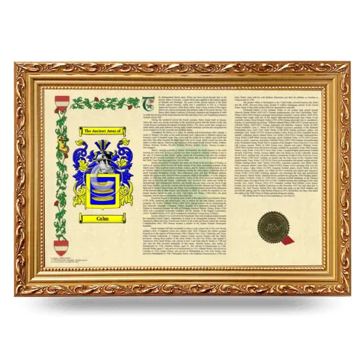 Cahn Armorial Landscape Framed - Gold