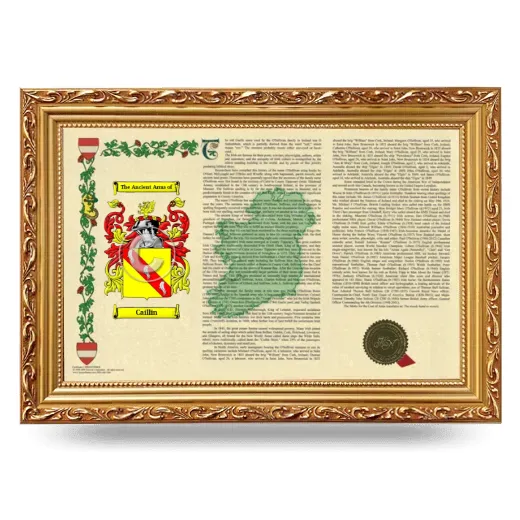 Caillin Armorial Landscape Framed - Gold