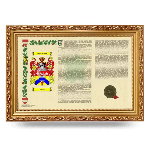 Caison Armorial Landscape Framed - Gold
